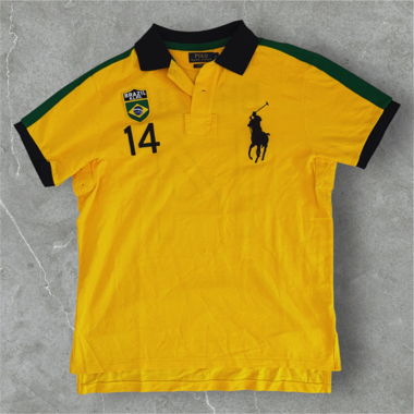 Vintage Ralph Lauren Brazil Poloshirt - L - Gelb