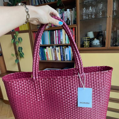 Eco burgundy tote bag