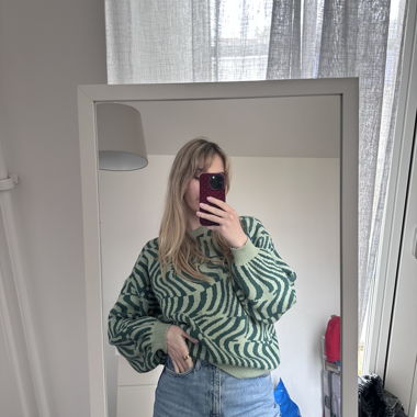 Green Knit Sweater Gr. S