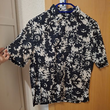 Chemise à motifs bleu marin