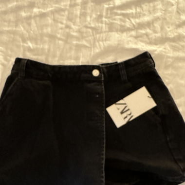 Zara Black Denim Skort Size 38 *Brand New*