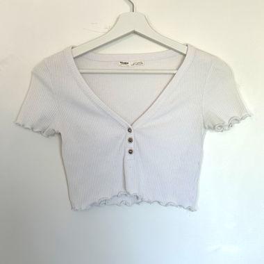 Top corto a coste bianco Pull&Bear