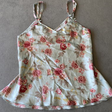 floral satin top with adjustable straps