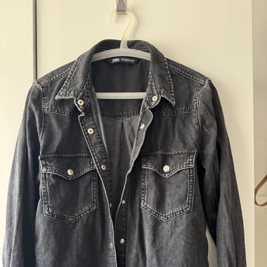 ZARA Jeanshemd schwarz, Grösse M