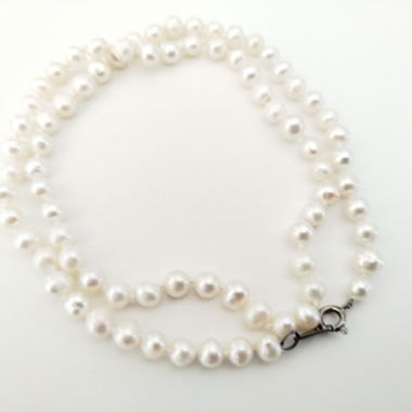 Collana di perle d'acqua dolce con chiusura in argento 925