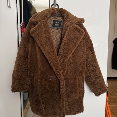 Teddy-Mantel brun camel QED LDN
