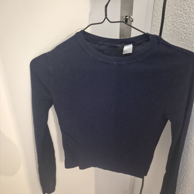 Pull côtelé marine