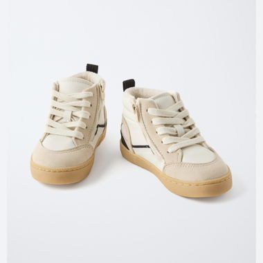 Sneakers alte bambino beige e crema