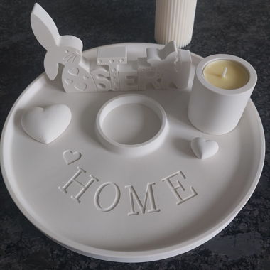 Vassoio decorativo HOME con portacandela Pasqua