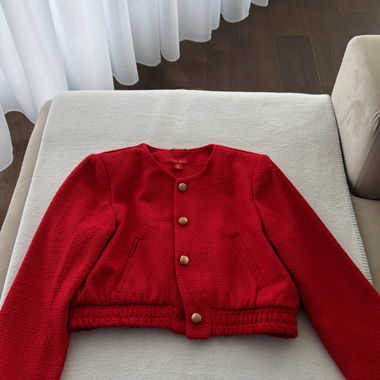 Veste courte rouge pour femme AMISU