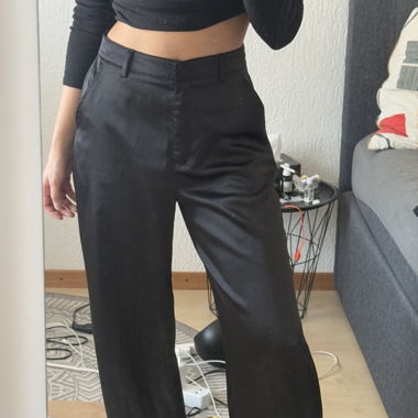 High waist silk pants 