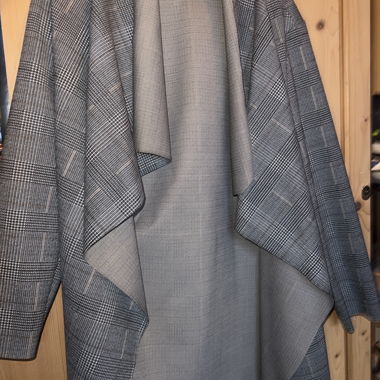Plaid open-front blazer