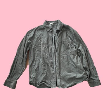 Camicia manica lunga grigio-verde
