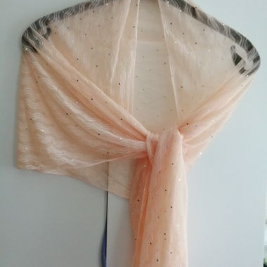 Sciarpa color cipria con paillettes