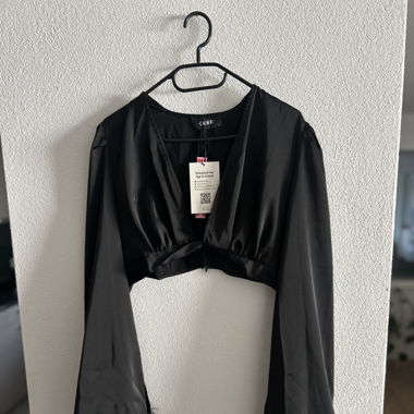 Satin cropped long sleeve
