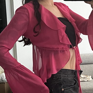 Pinkes Bershka Crop-Top