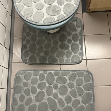3-tlg. Badvorleger-Set, grau neuwertig
