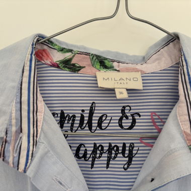 Light Blue Blouse with floral details 
