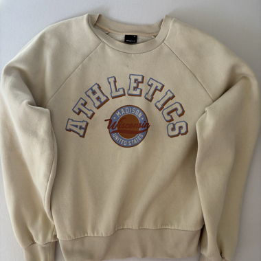 Sweat-shirt beige imprimé Athletics