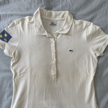 Lacoste polo size 40 white Customized