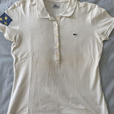 Lacoste polo size 40 white Customized