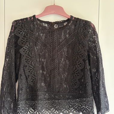 Spitzenbluse schwarz
