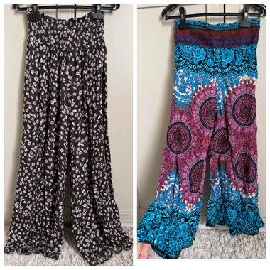 2 pantaloni estivi ampi a fantasia