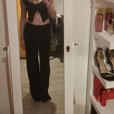 Stoffhose mit silberglanz