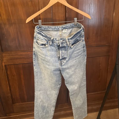 Jeans mom à délavage clair