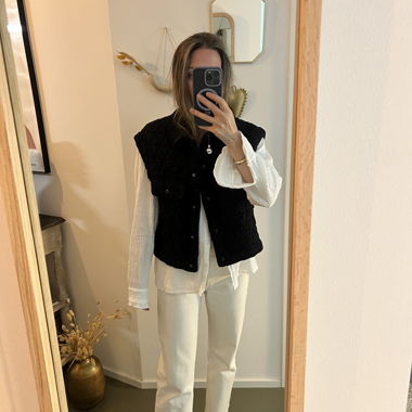 Schwarze wattierte Weste MNG XS