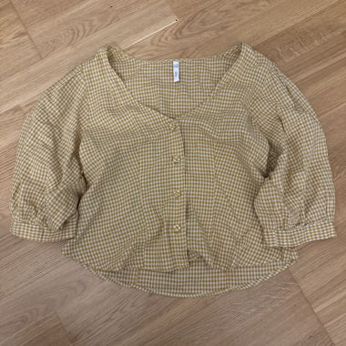 Blusa a quadretti Gingham con bottoni