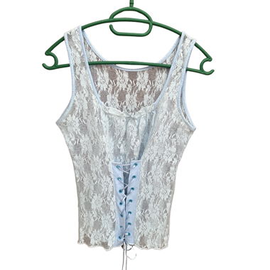 Reserviert//Y2K Romantic Baby Blue Corset-Top