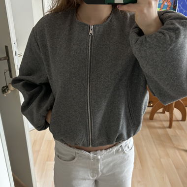 Graue Zara Kurzjacke, Grösse S