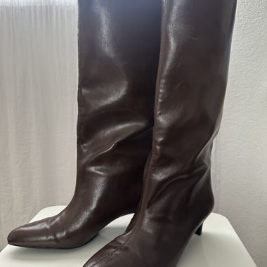 Brown heeled boots