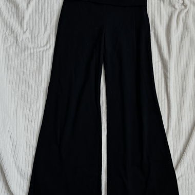 Pantalon large à rabat noir