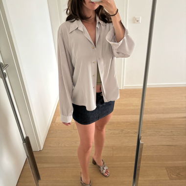Camicia setosa blu-grigia
