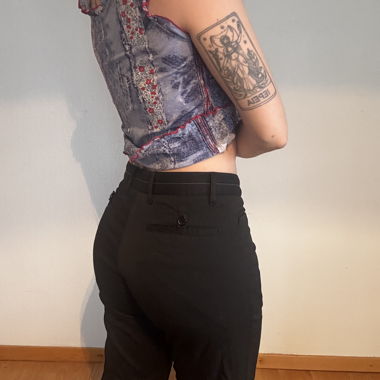 black office fabric trousers