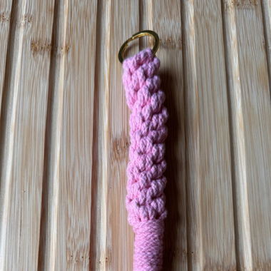Pink Macrame Keychain