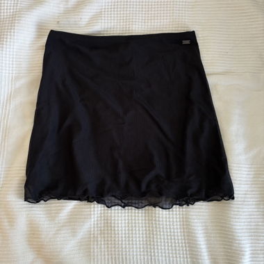 black mini skirt