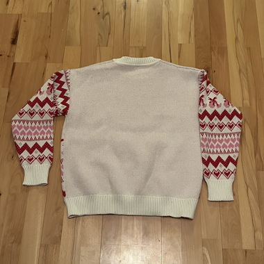 Pull de Noël blanc cassé avec motif renne