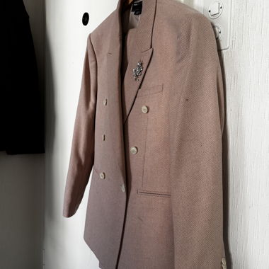 Pink blazer and trousers set