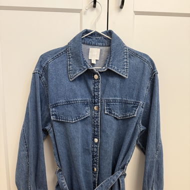 Oversized Jeansjacke mit Gürtel