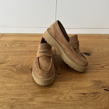 Brown platform loafers