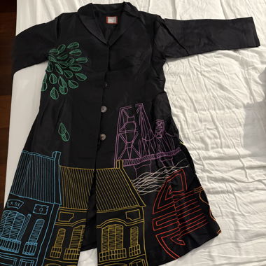 Cappotto d’Arte Nero in Seta