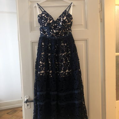 Abendkleid Spitze Dunkelblau