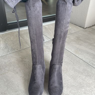 Stivali Grigi Overknee