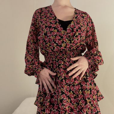 Robe volantée à fleurs/Blumenkleid mit Rüschen