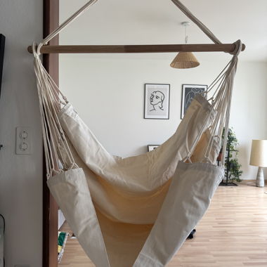 Hamacs en coton avec barre en bois