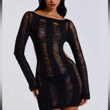 Jaded London, Miniabito nero Umbra strappato