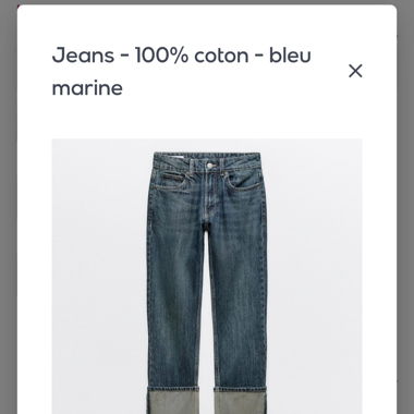 Jeans bleu 100% coton